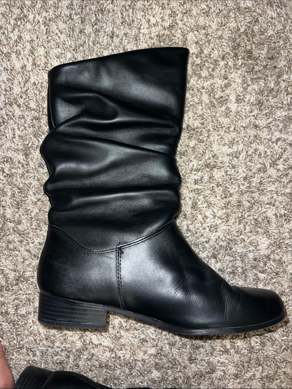 St John’s Bay Genuine Leather!! Cute Black Moto Slouch Boot – Mid-Calf size 9 - Picture 6 of 11